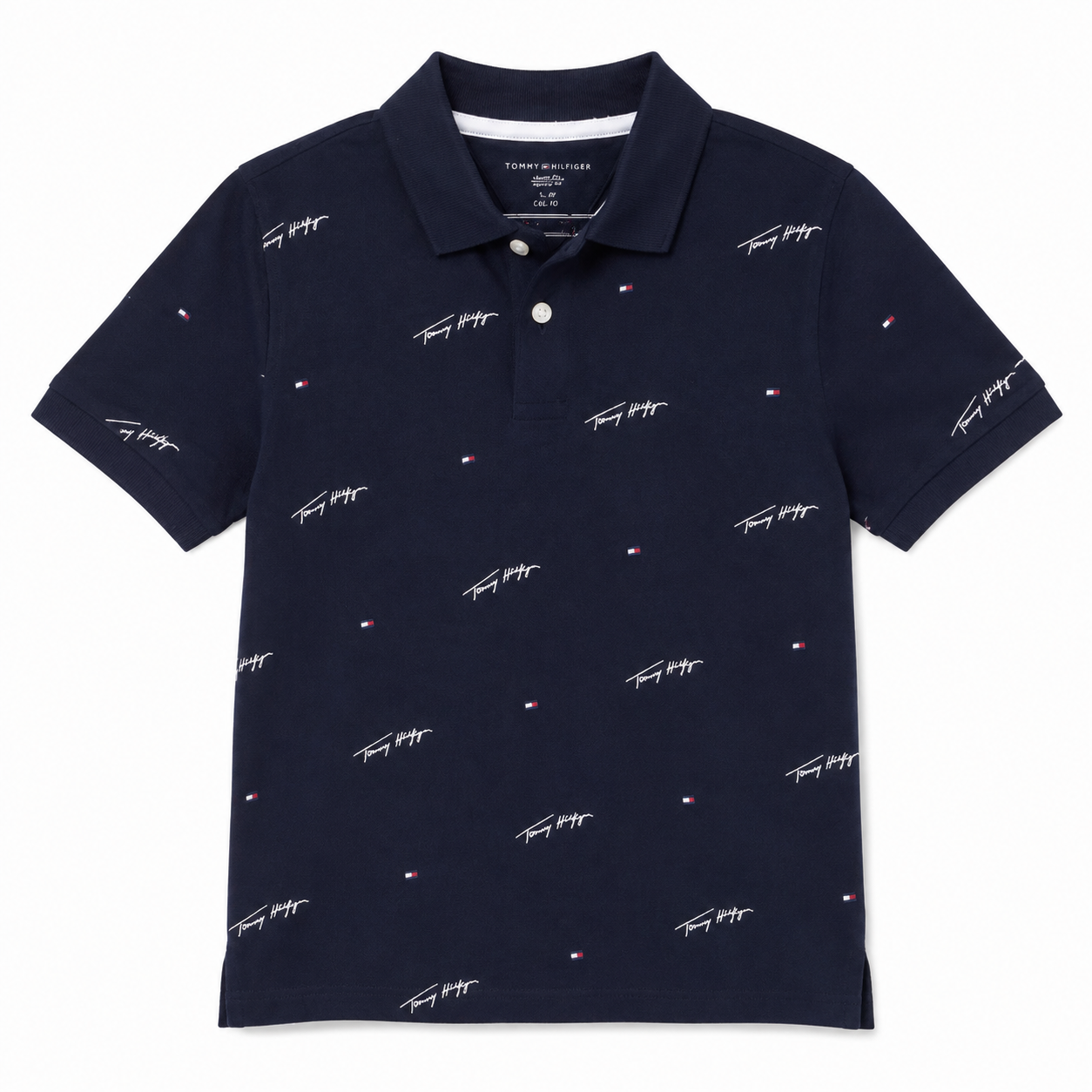 Tommy Hilfiger script logo printed polo shirt