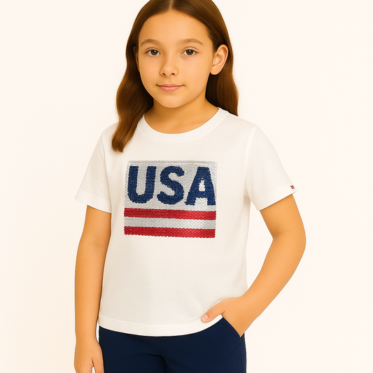 Cat & Jack Baby Girls' USA Graphic T-Shirt