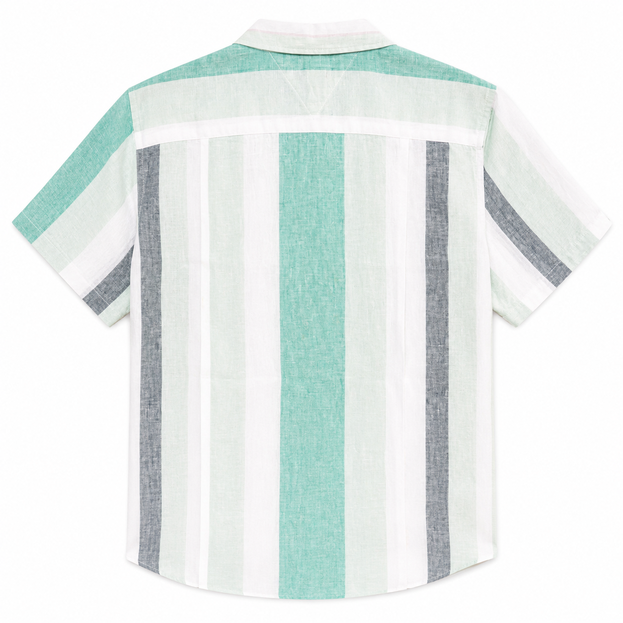 Tommy Hilfiger icon logo linen bold stripe short sleeve shirt