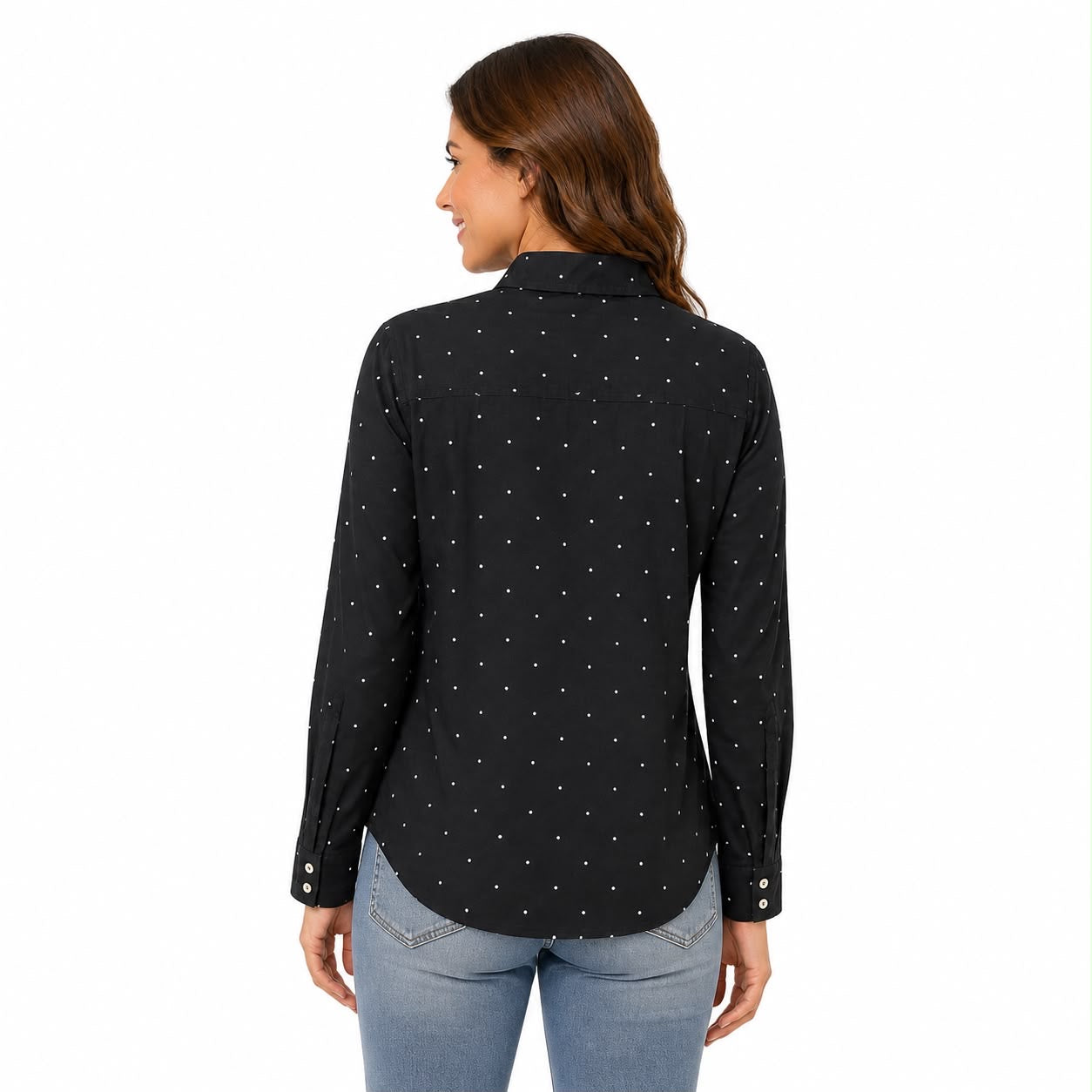 U.S Polo Assn Dot Print Long Sleeve Poplin Shirt