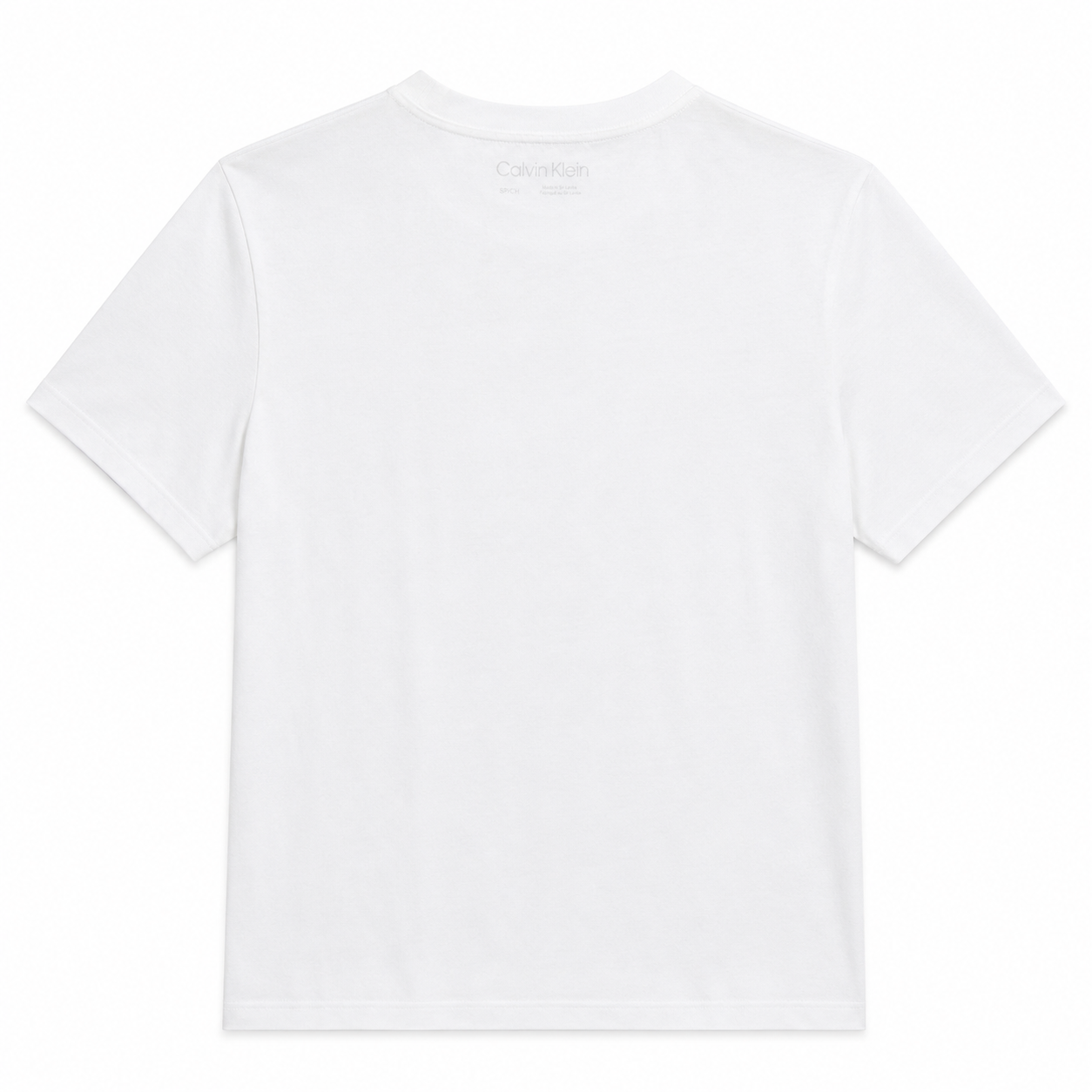 Calvin Klein white t-shirt features an arched logo womens