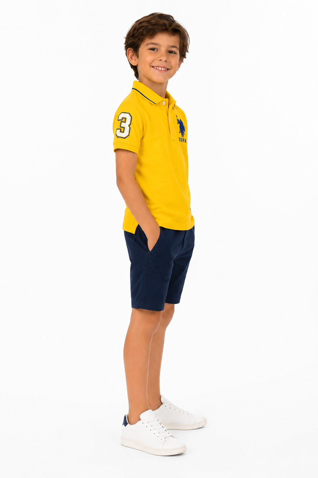 US Polo ASSN Boys Solid Collar Polo