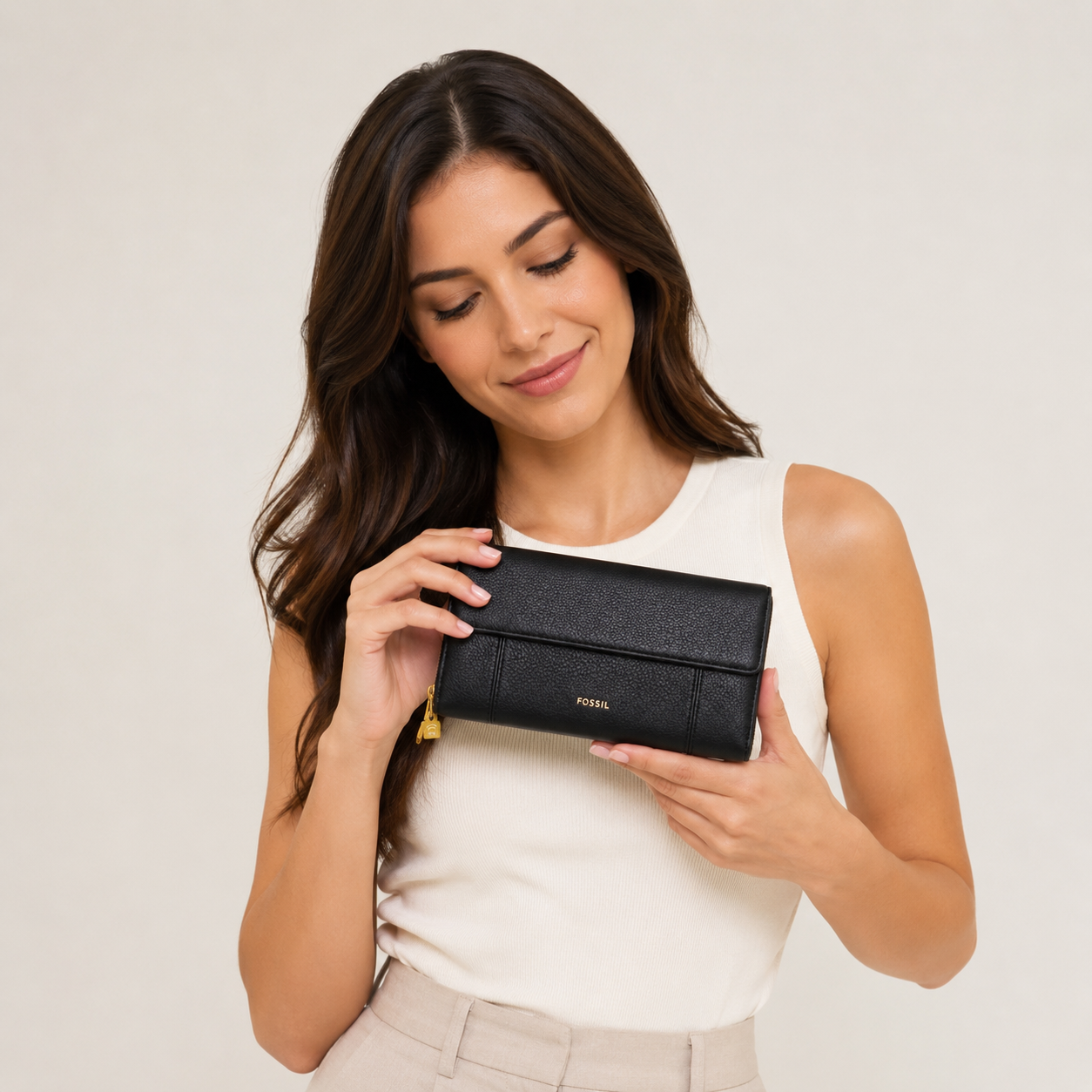 Fossil Jori RFID flap clutch
