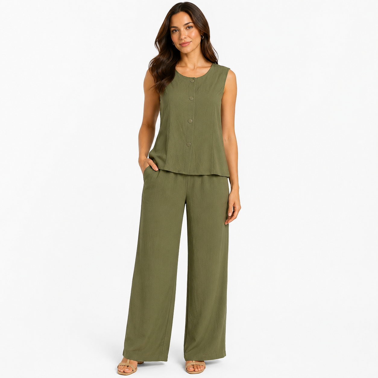 CHLOE+ JASMINE-Set of two-pieces olive green from the brand Chloe + Jasmine