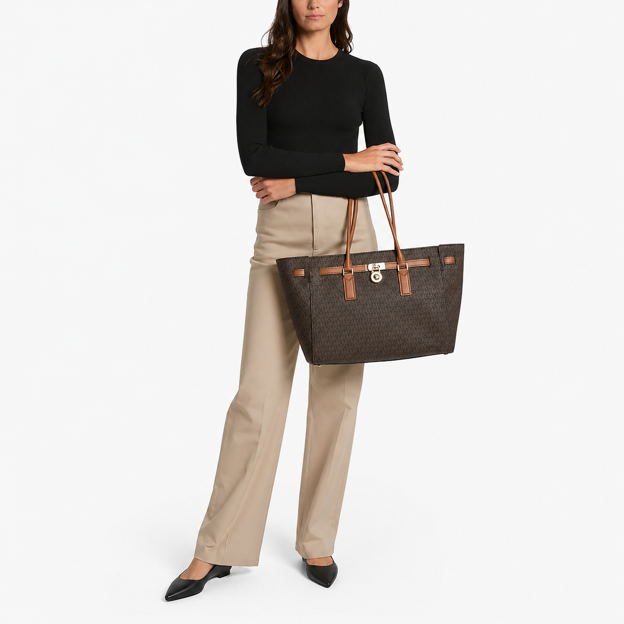 Michael Kors Hamilton Moderne Large Signature Logo Tote Bag