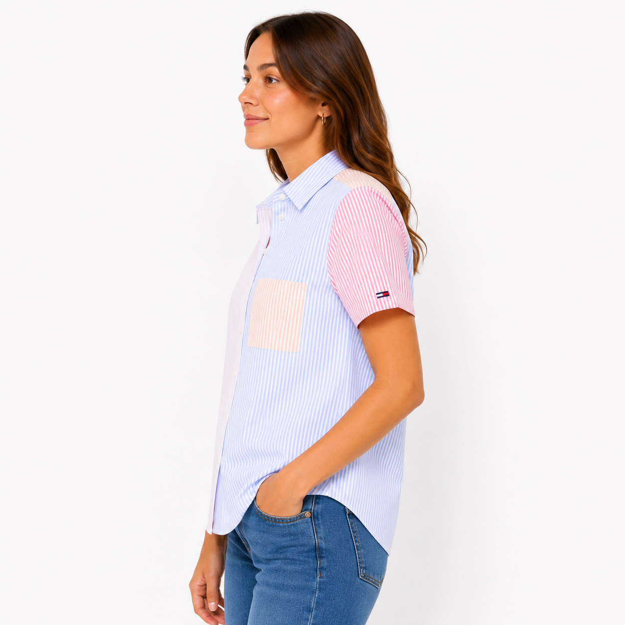 Tommy Hilfiger Multistripe Puff-Sleeve Shirt Women’s