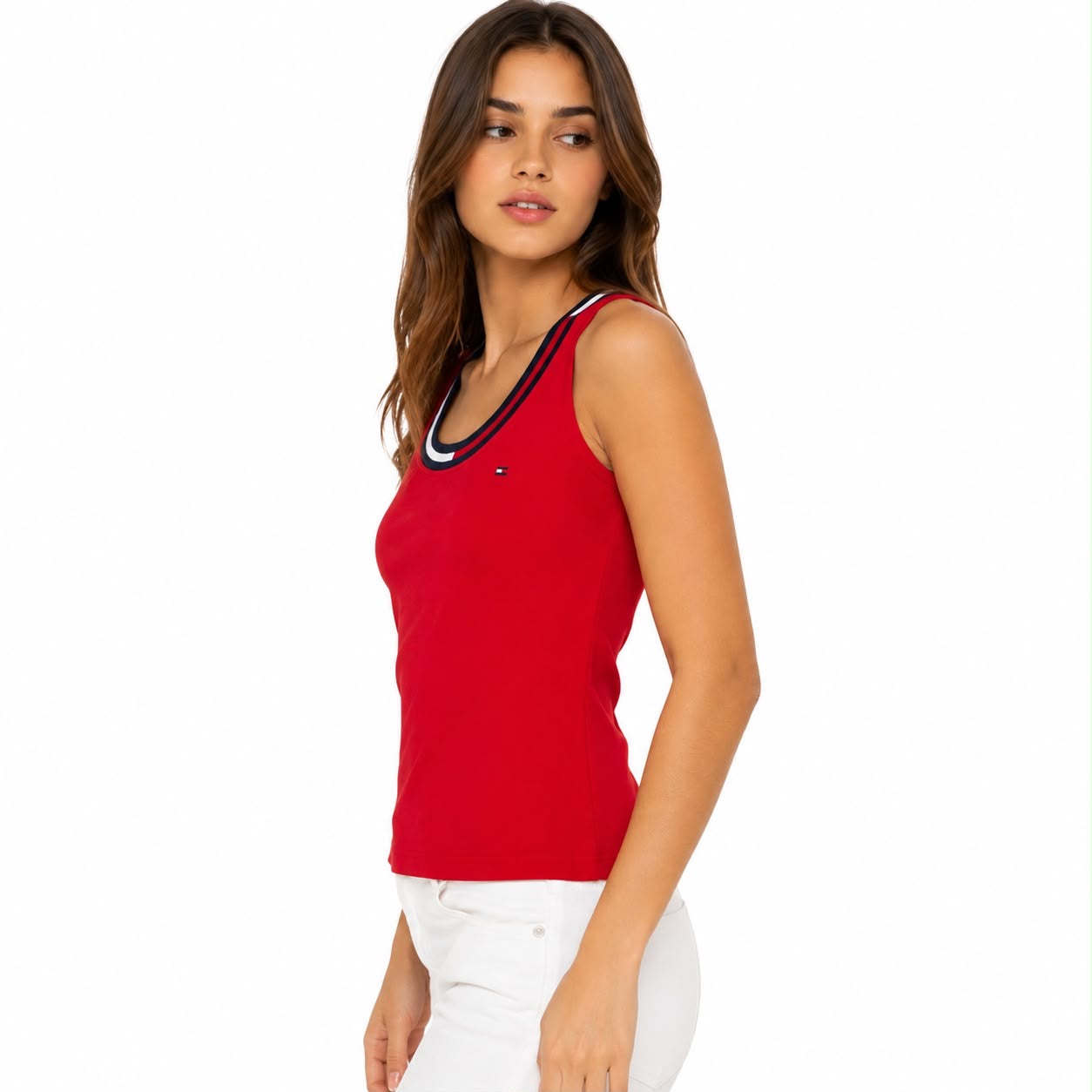 Tommy Hilfiger Women's Striped V-Neck Short-Sleeve T-Shirt