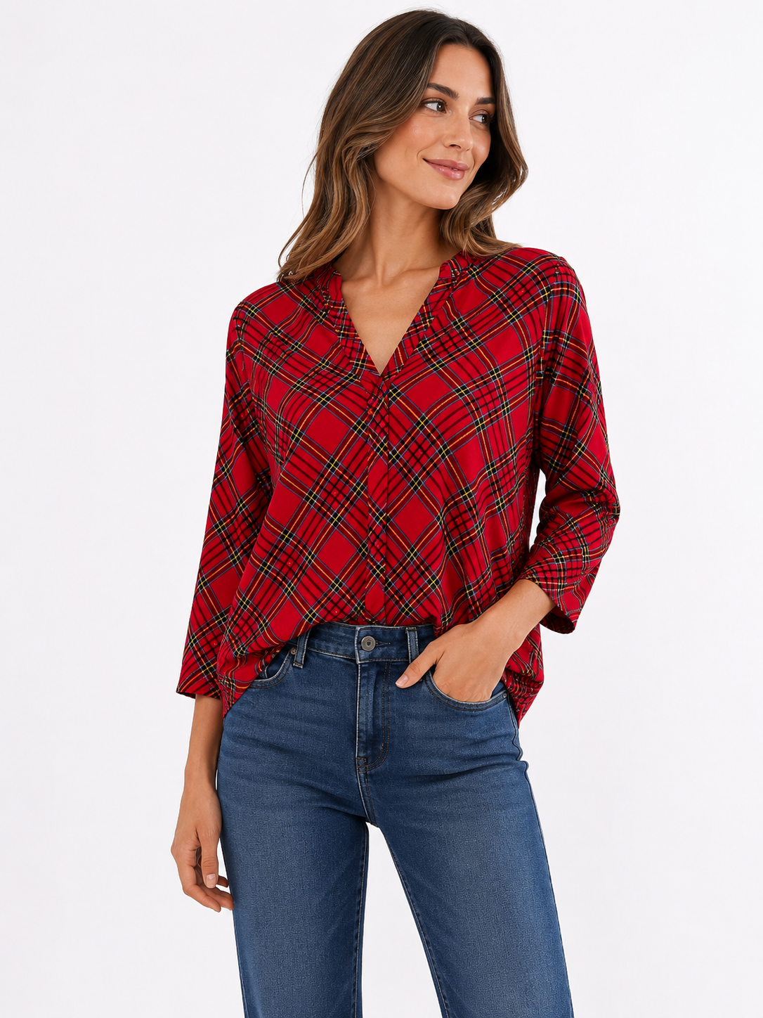 Charter Club Petite Veering Vine V-Neck Top