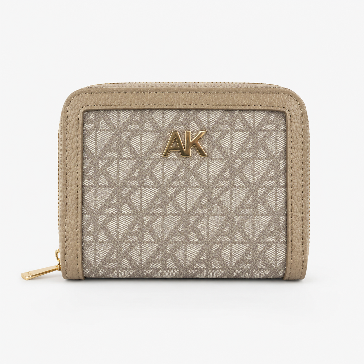 Anne Klein monogram zip-around compact wallet