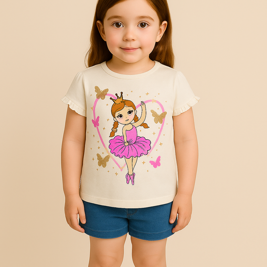 The Children's Place Ballerina Print T-Shirt For Babies And Toddlers