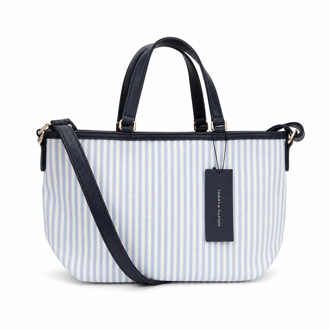 Tommy Hilfiger Striped Blue Polyester Bag