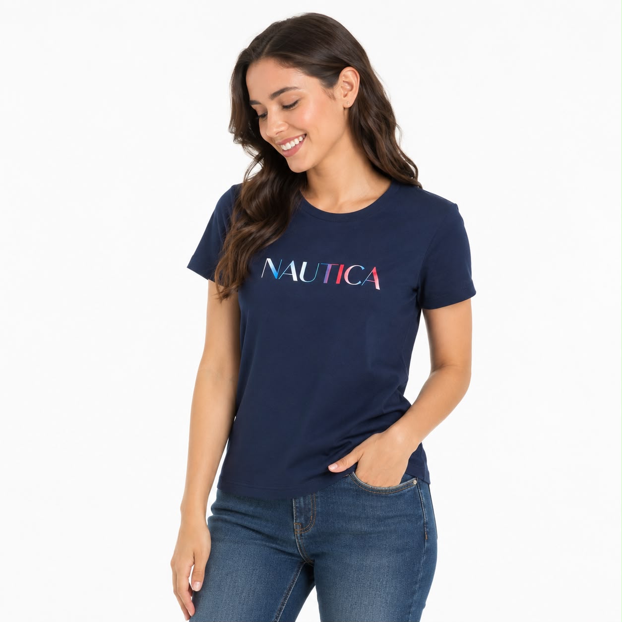 Náutica Glitter Logo Graphic T-Shirt