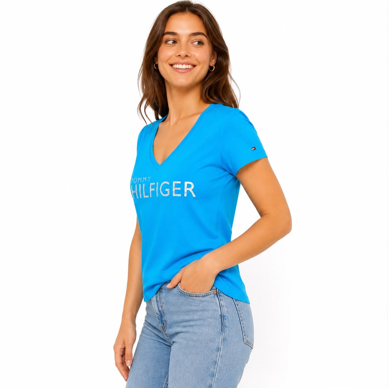 Tommy Hilfiger Essential Logo V-Neck T-Shirt
