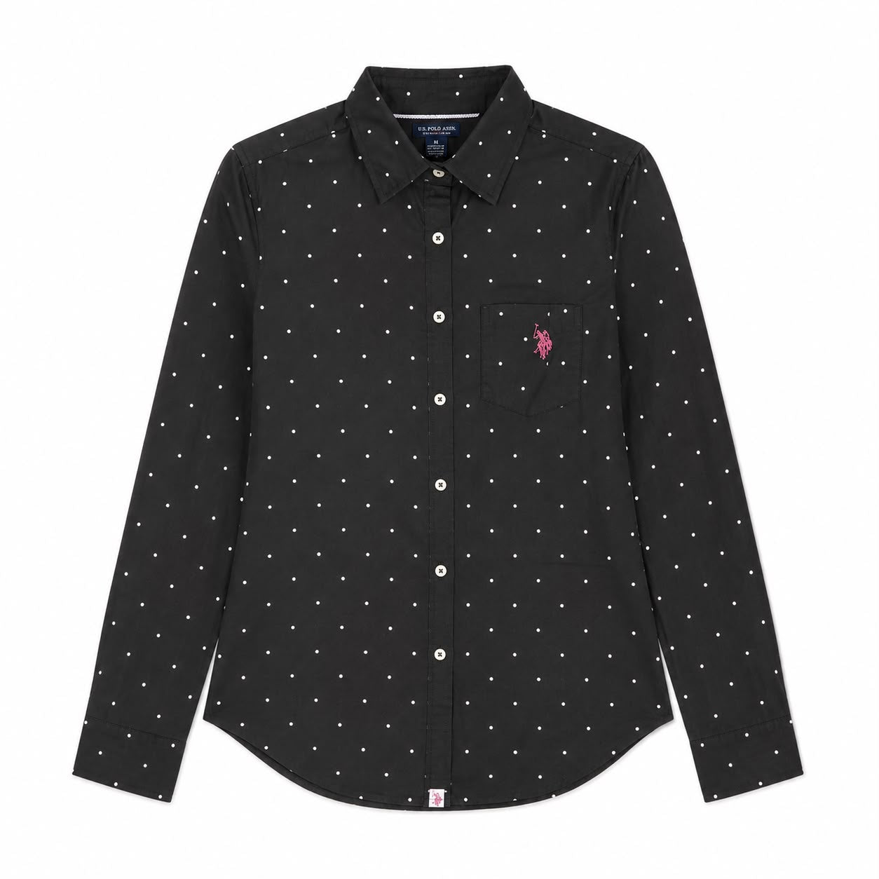 U.S Polo Assn Dot Print Long Sleeve Poplin Shirt