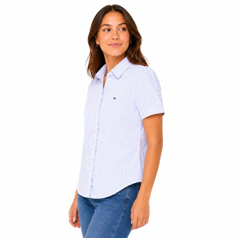 Tommy Hilfiger-Short-Sleeve Stripe Oxford Shirt