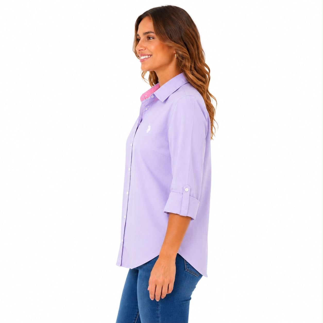 U.S. Polo Assn Lilac Long Sleeve Women's Basic Shirt