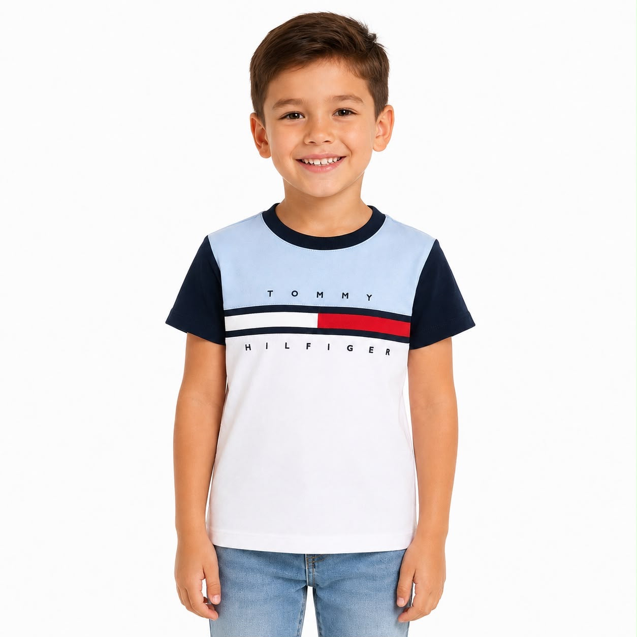 Tommy Hilfiger Kids' Colorblock Flag Stripe T-Shirt
