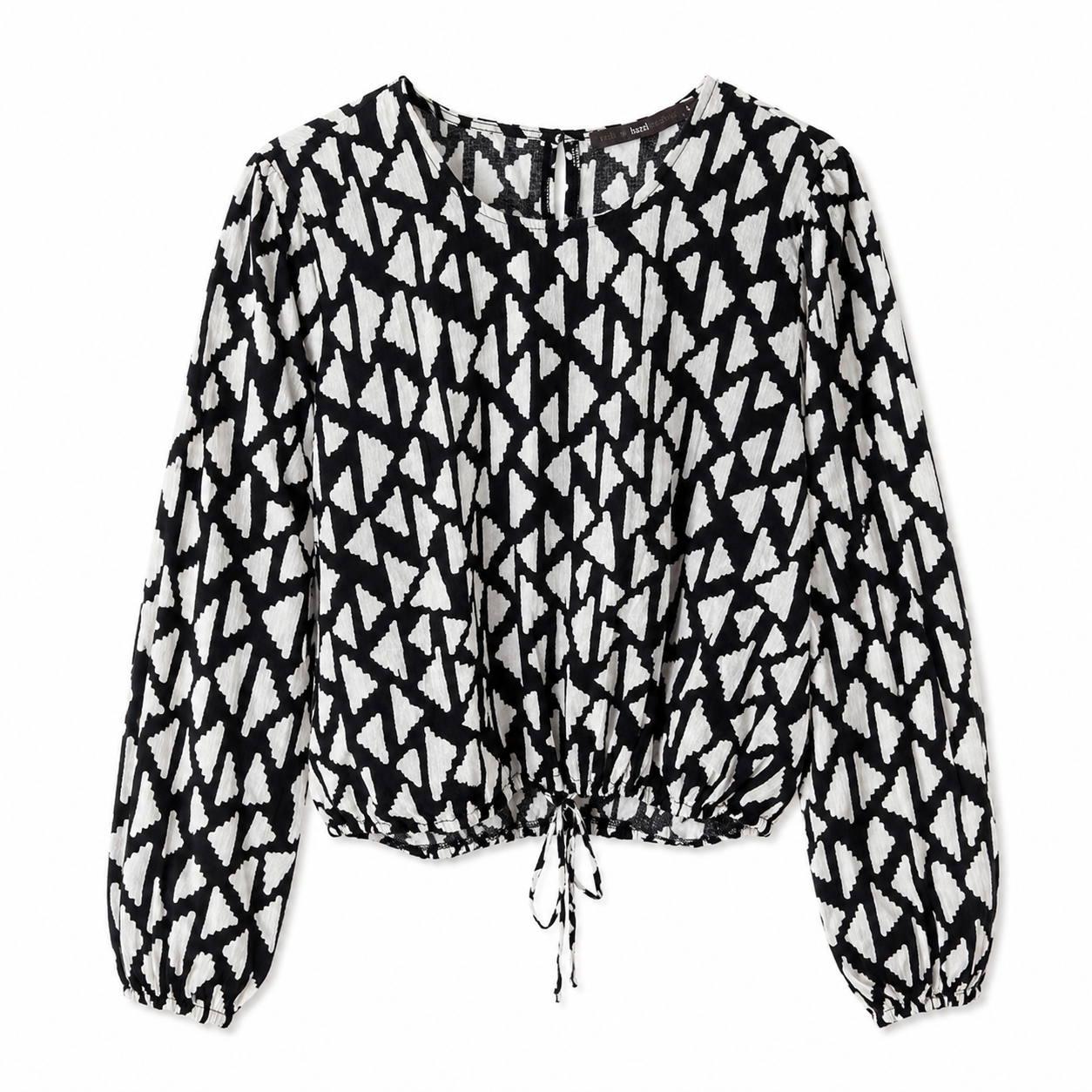 Hazelhaze Printed Black and White Top