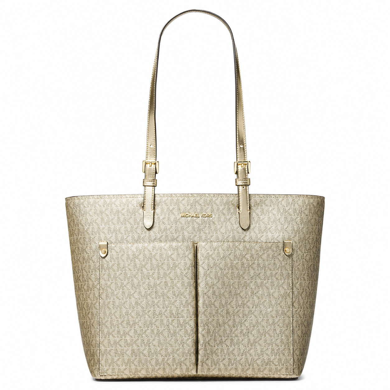 Michael Kors Metalized medium Jet Set tote bag with pocket and exclusive logo