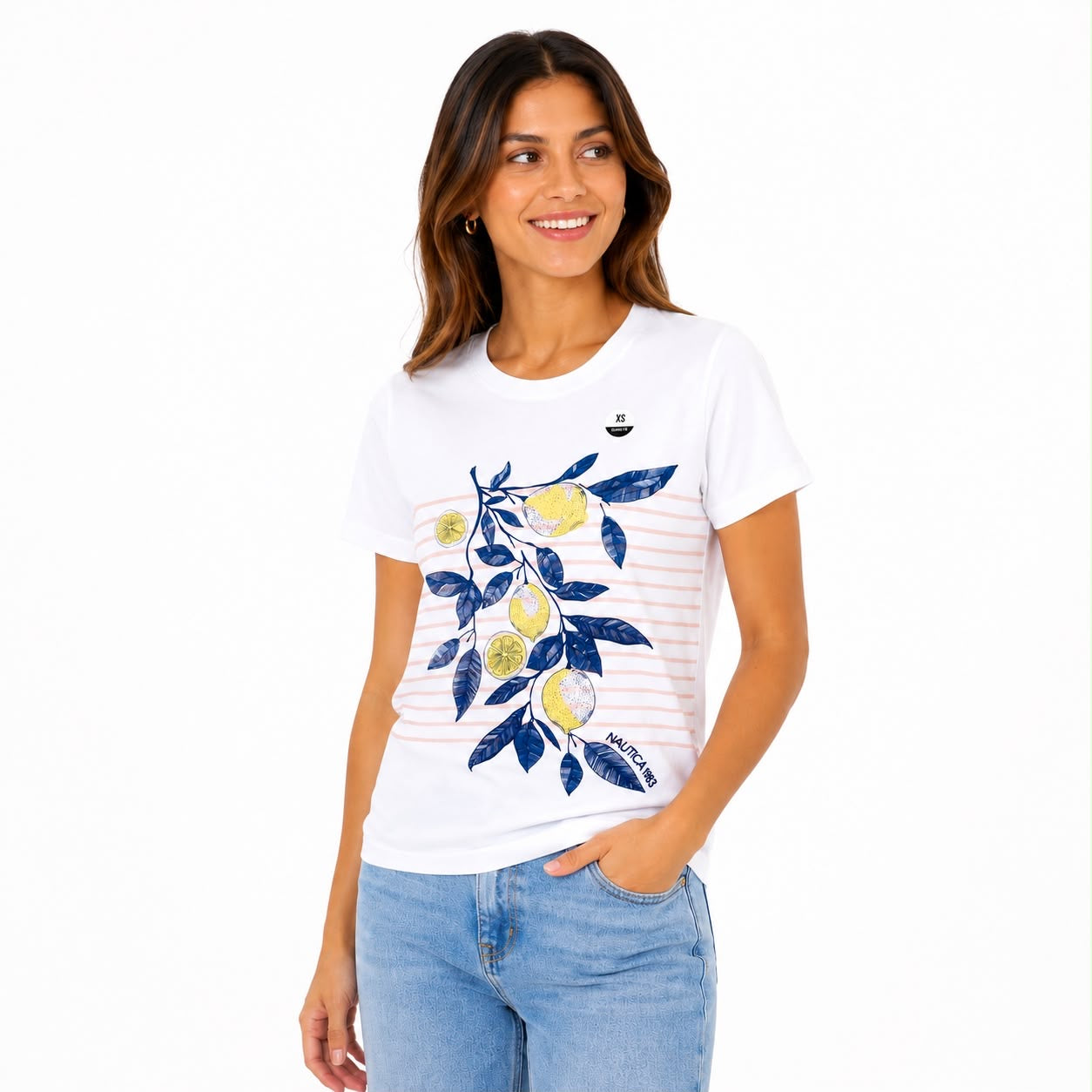 Nautica Stripes And Lemon Graphic T-Shirt