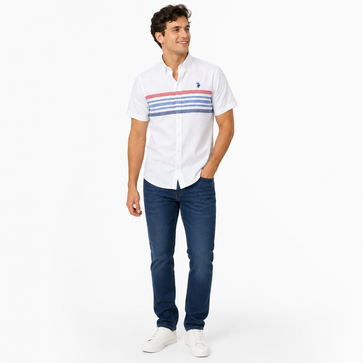 U. S. POLO ASSN-Men's casual short sleeve shirt