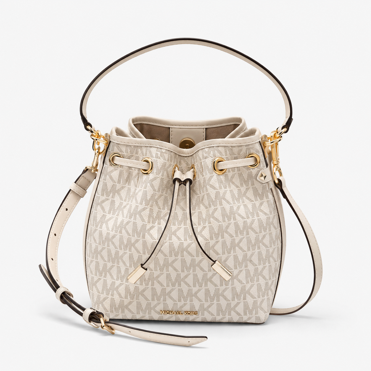 Michael Kors Avery Medium Signature Logo Bucket Messenger Bag