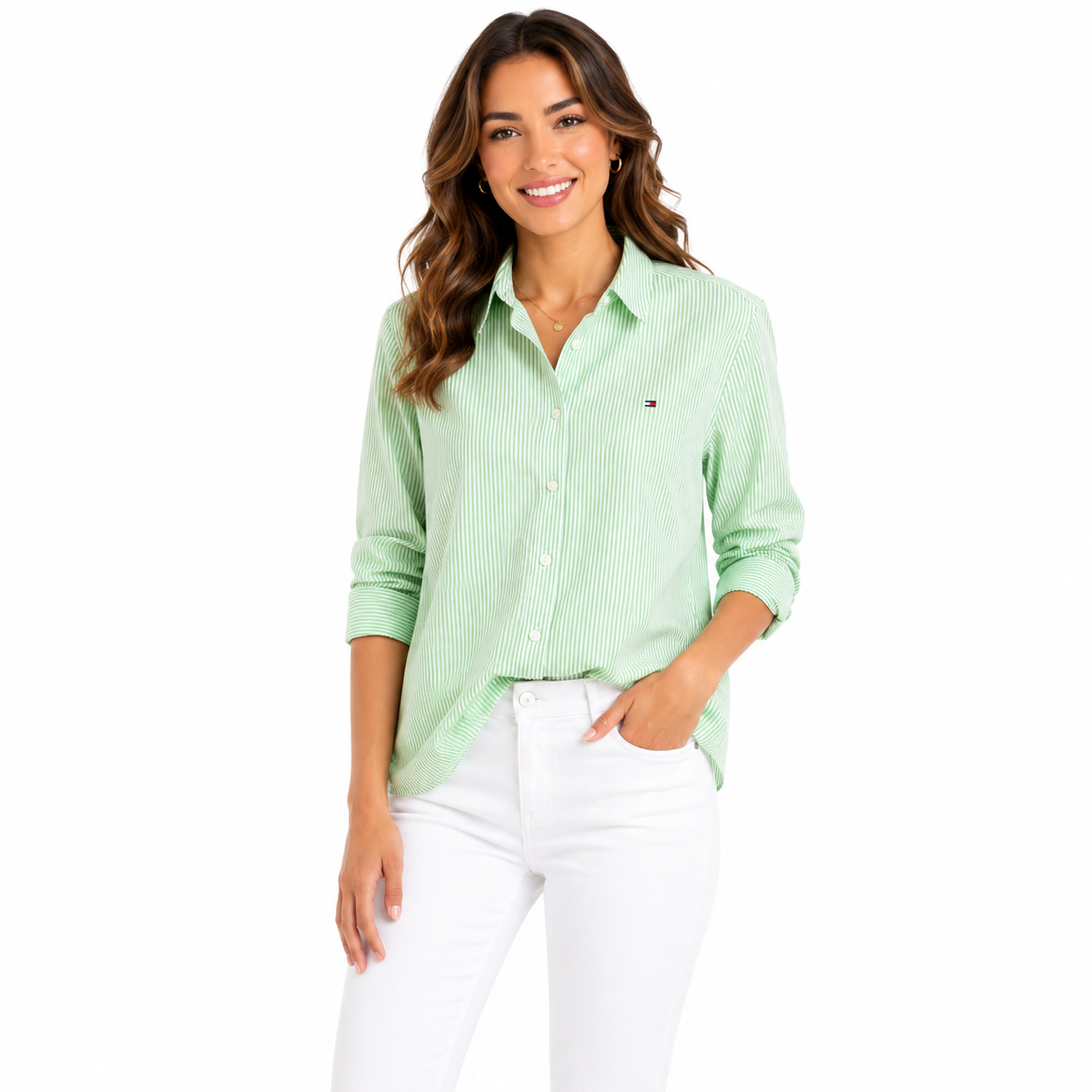 Tommy Hilfiger-Camisa Curve de corte amplio