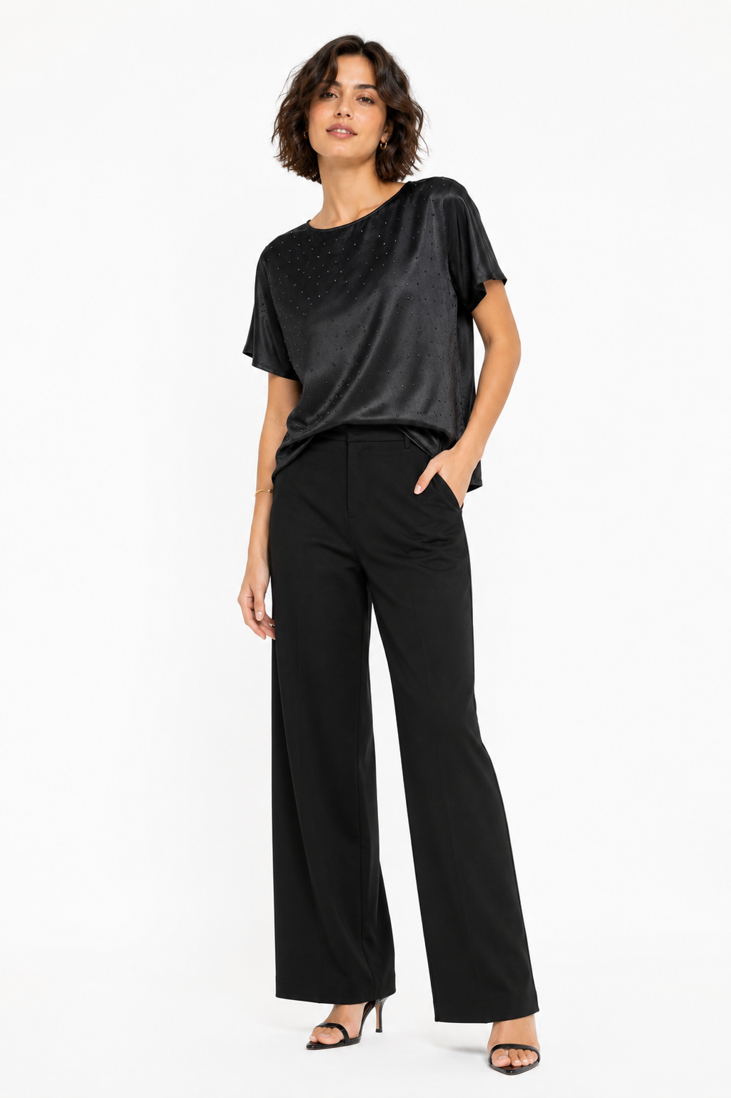 Anne Klein Bateau Neck Short Sleeve Blouse