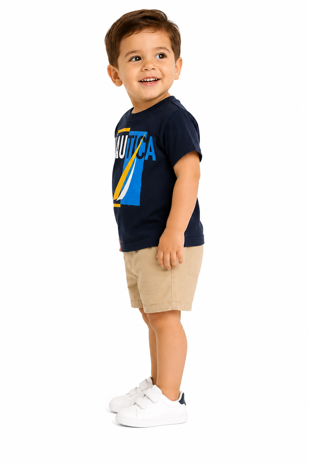 Nautical t-shirt for children is navy blue