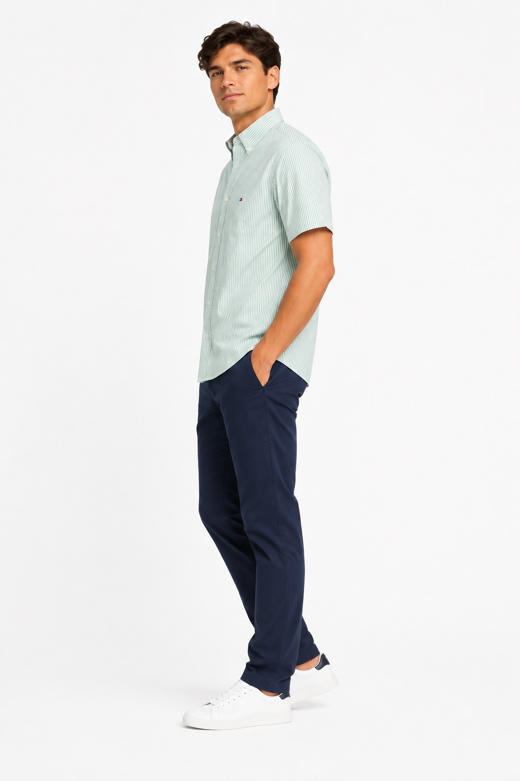 Tommy Hilfiger- TH FLex Shirt-Sleeve Poplin Shirt