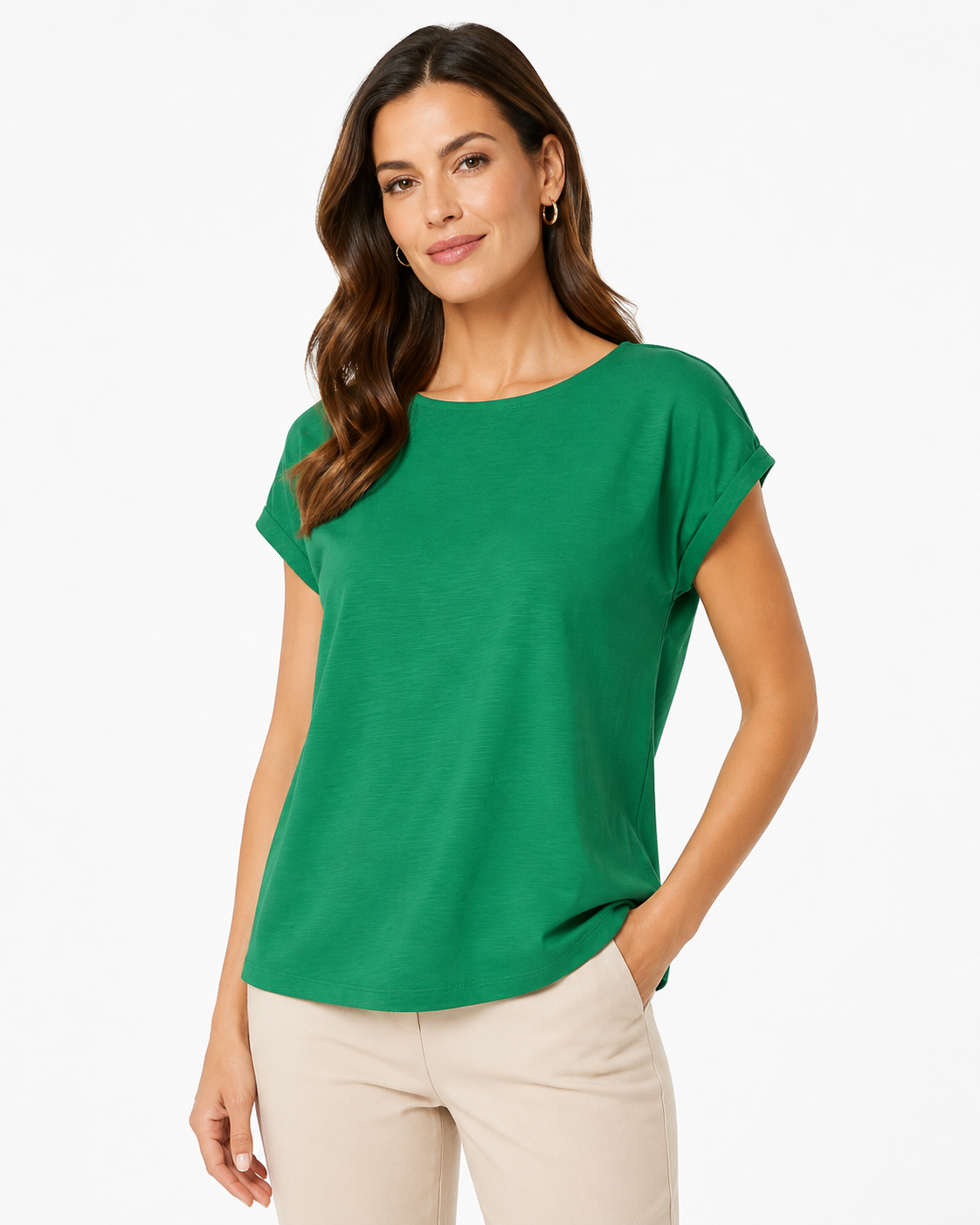 ANNE KLEIN-Casual short-sleeved blouse for women