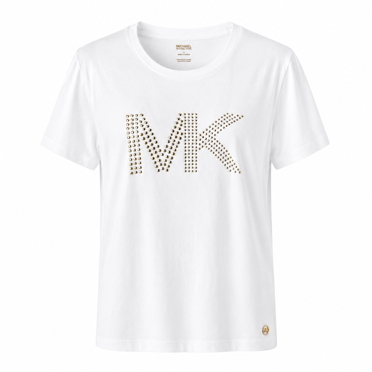 Michael Kors Women's Empire Stud Classic Crewneck T-Shirt