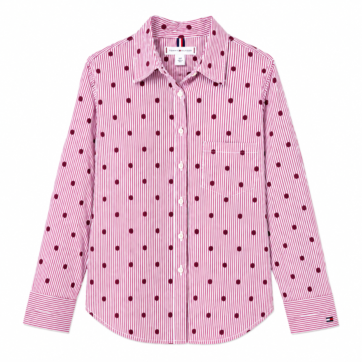 Tommy Hilfiger Relaxed Polka-Dot Poplin Jacquard Shirt