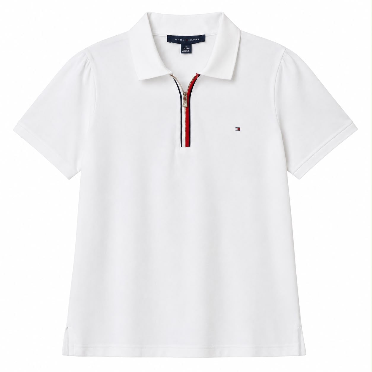 Tommy Hilfiger Women's Cotton Zip-Front Short-Sleeve Polo Shirt
