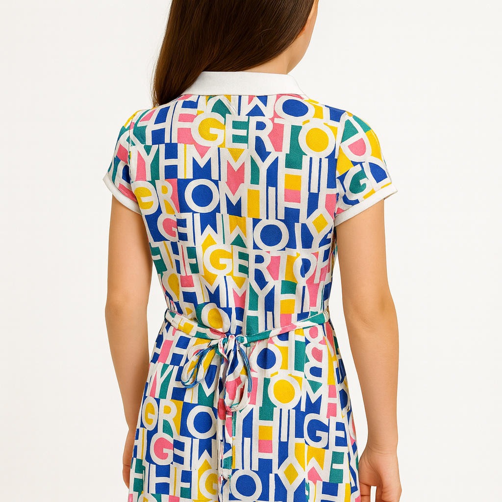 Tommy Hilfiger Girls' Adaptive Polo Dress with Magnetic Buttons