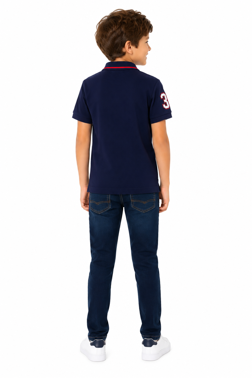 U.S. Polo Assn. Boy’s Multi Color Logo Solid Pique Polo Shirt