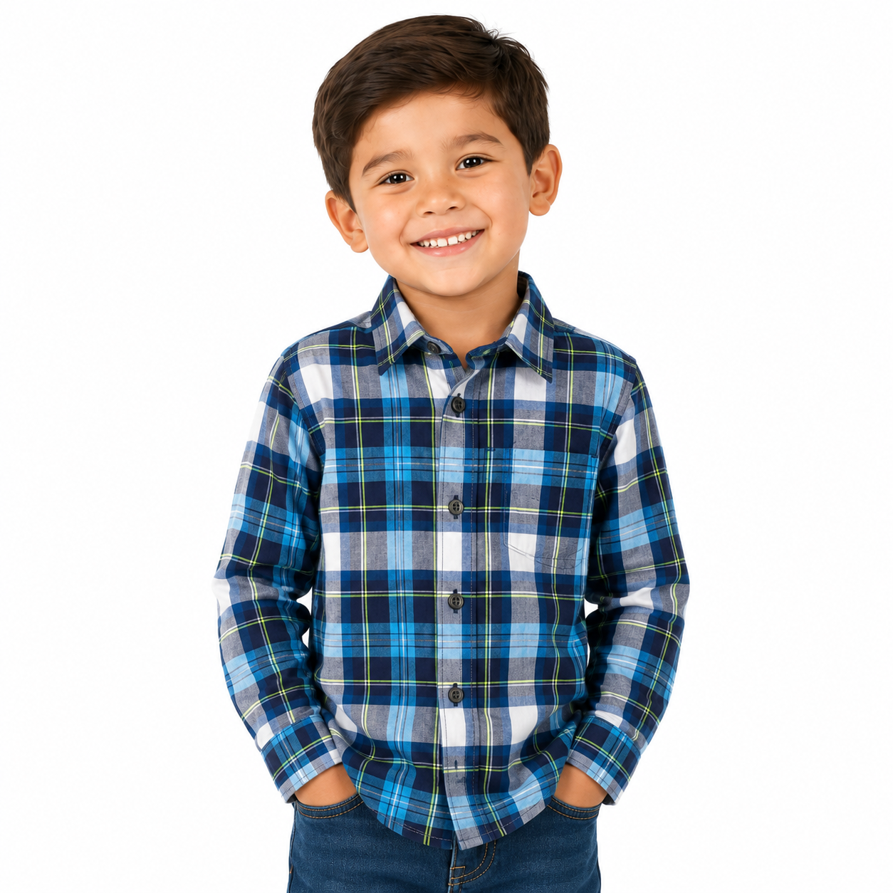 The Children’s Place Baby And Toddler Boys Plaid Poplin Button Up Shirt