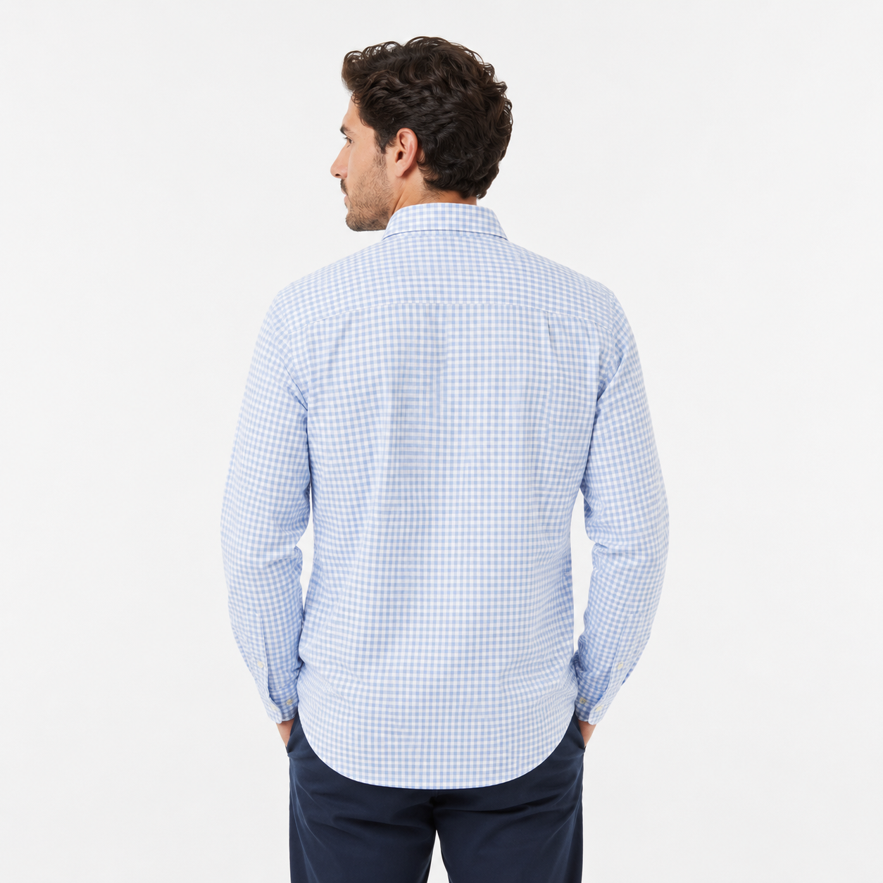 Lacoste Men's Long Sleeve Regular Fit Gingham Button Down Shirt
