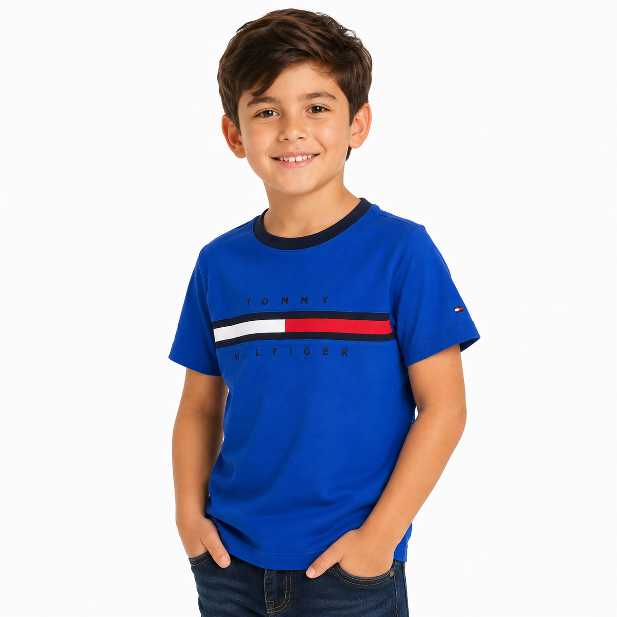 Tommy Hilfiger Boys’ Regular-Fit T-Shirt with Signature Stripes