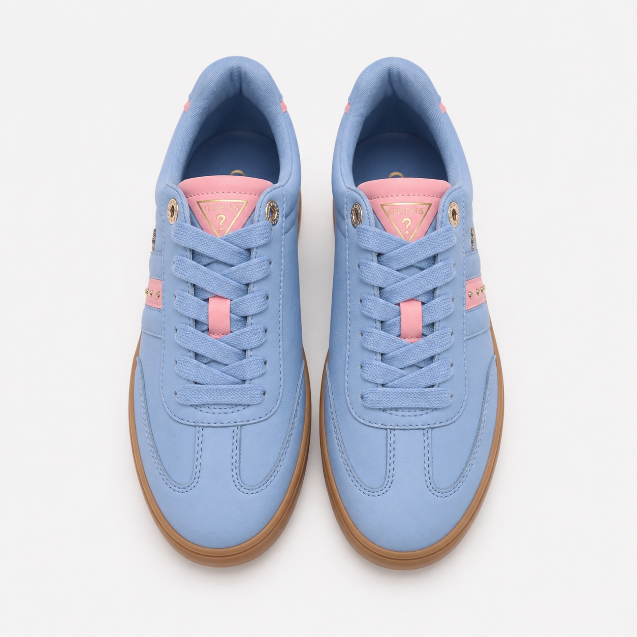 Guess sneakers for women in light blue with pink details
