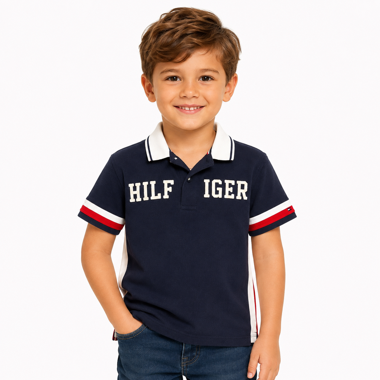 Tommy Hilfiger Boys' Adaptive Polo Shirt with Magnetic Buttons