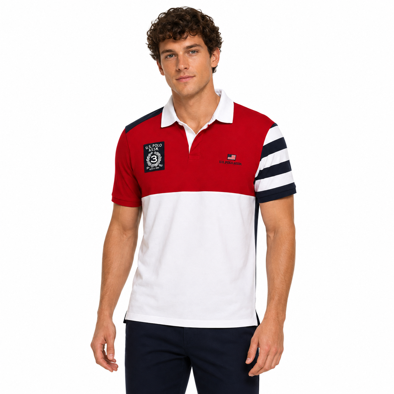 U.S. Polo Assn. colorblock cotton polo shirt