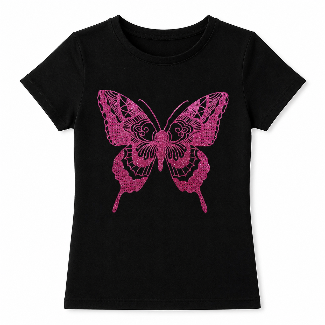 The Children Place Girls Glitter Butterfly Graphic Tee