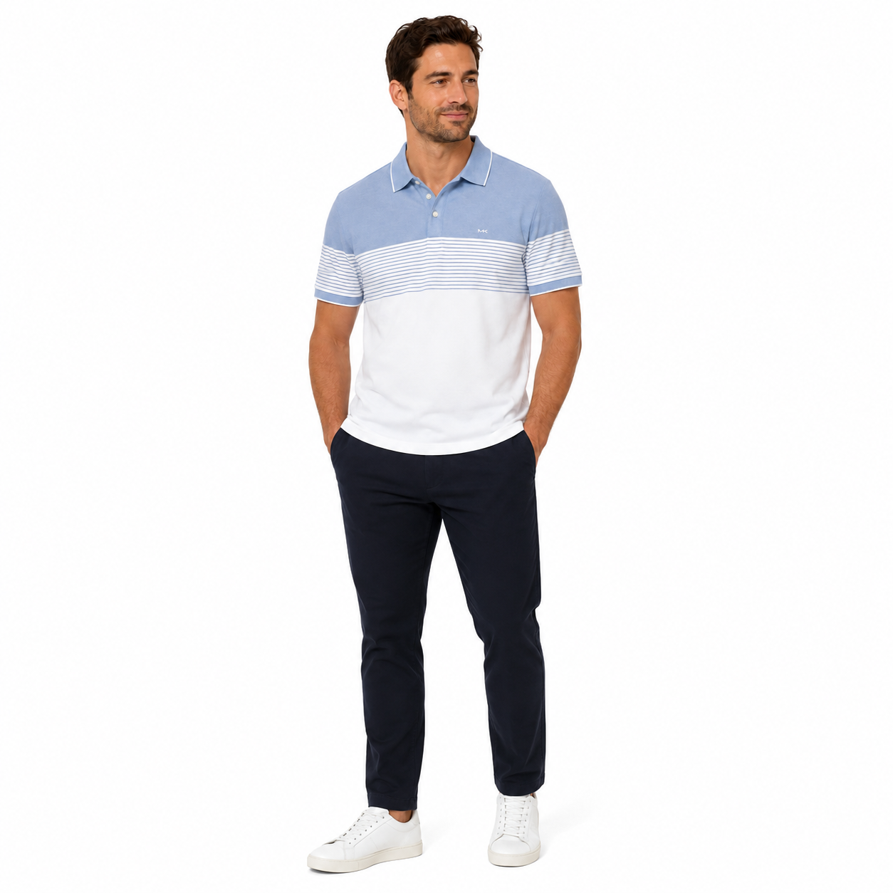 Michael Kors-Light blue and white Michael Kors polo shirt