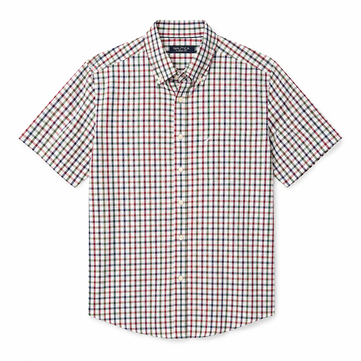 Nautica Plaid short-sleeved shirt