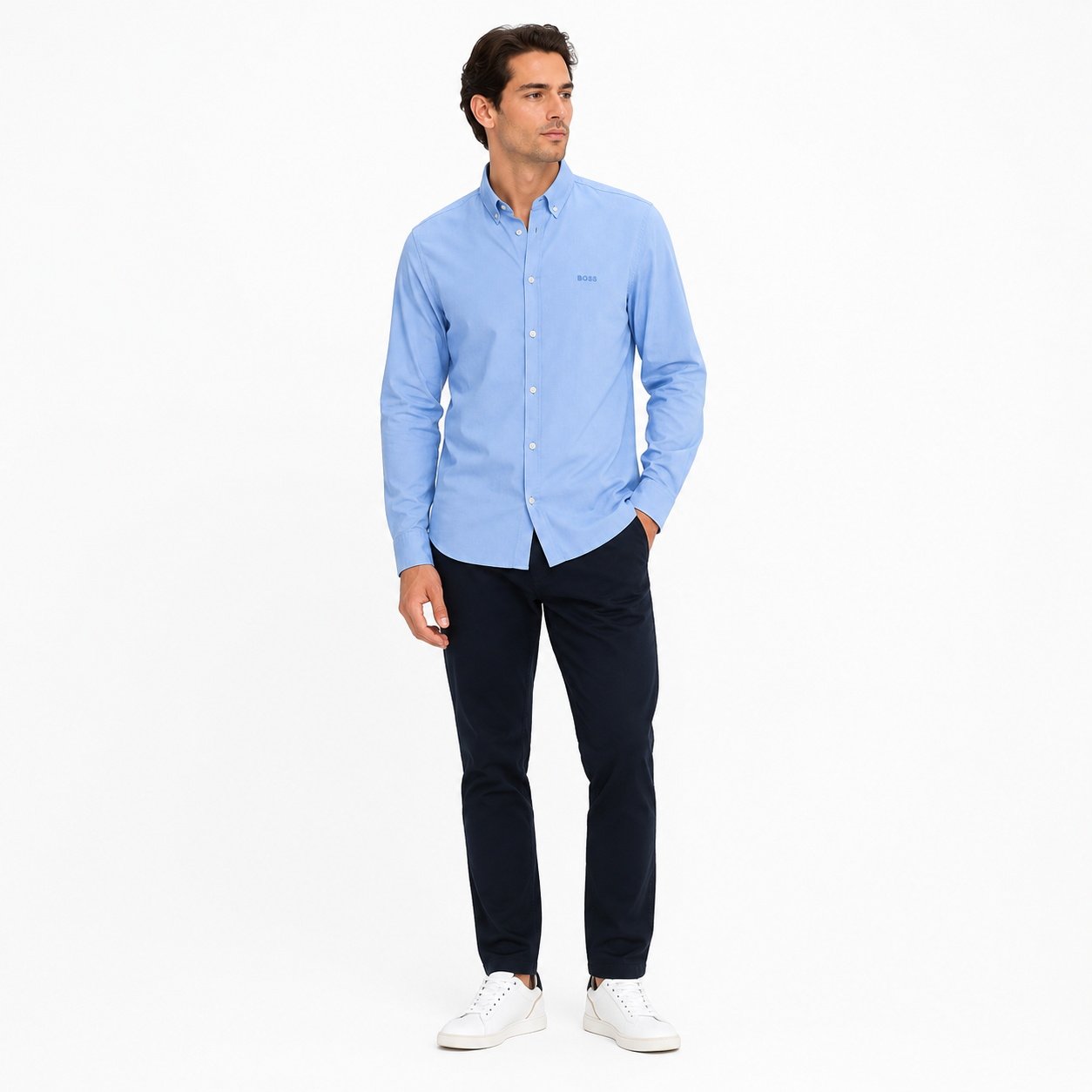 HUGO BOSS men's long-sleeved casual shirt