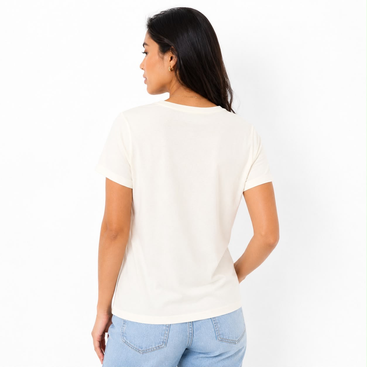 Calvin Klein Women's Studded Animal Mirror Monogram Logo V-Neck TShirt