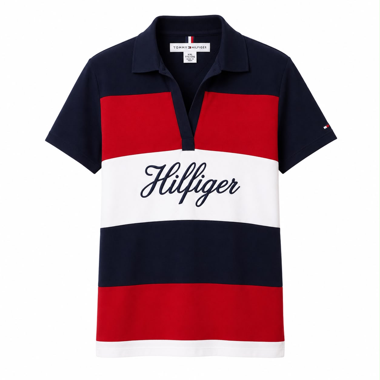 Tommy Hilfiger Colorblock Logo Split-Neck Polo