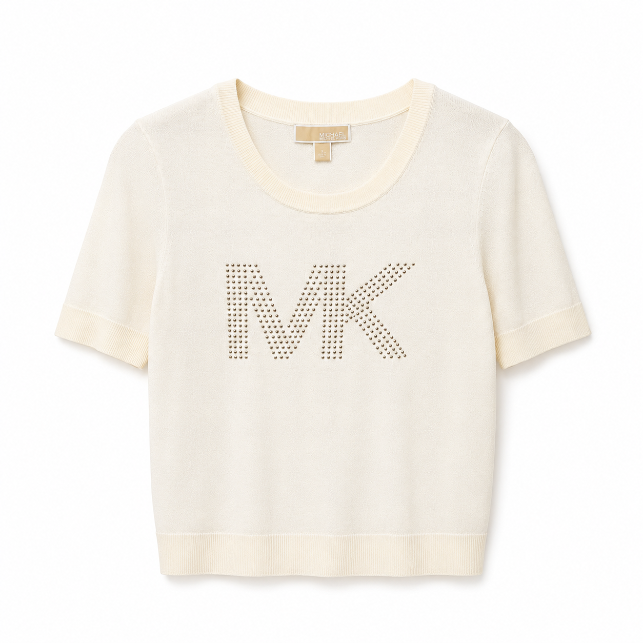 Michael Kors studded logo charm organic cotton jersey t-shirt