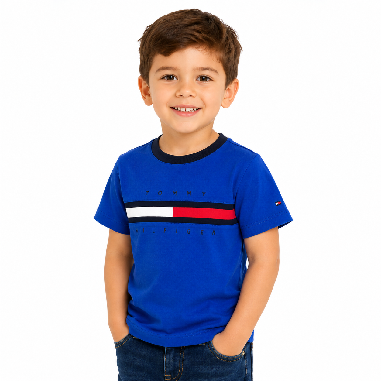 Tommy Hilfiger PLAYERA DE CORTE REGULAR CON FRANJAS DISTINTIVAS NIÑO TOMMY HILFIGER